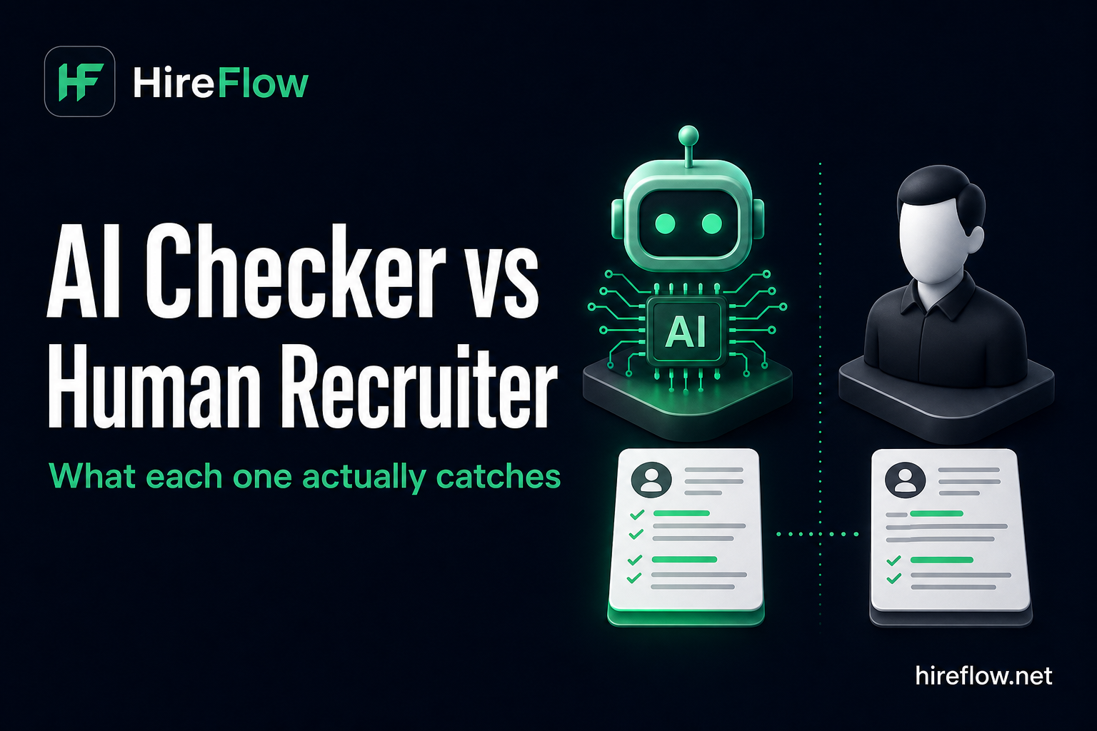 AI resume checker vs human recruiter review — hireflow.net