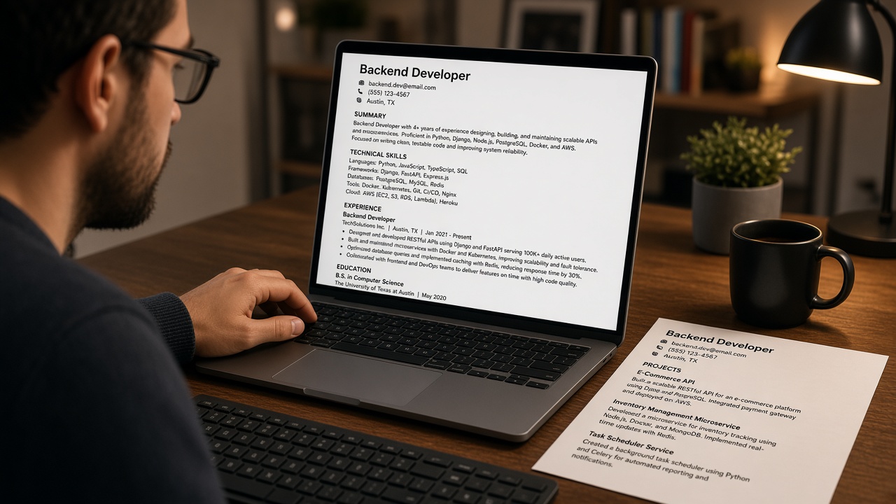 Backend Developer Resume Keywords: Project Teardowns — HireFlow career guide