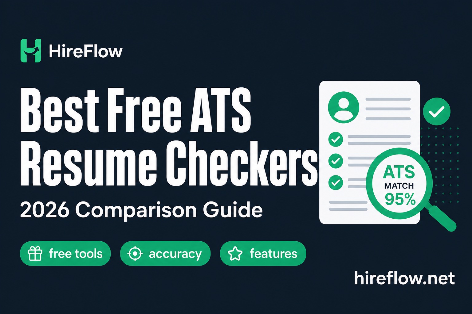 Best free ATS resume checkers comparison chart for job seekers on hireflow.net