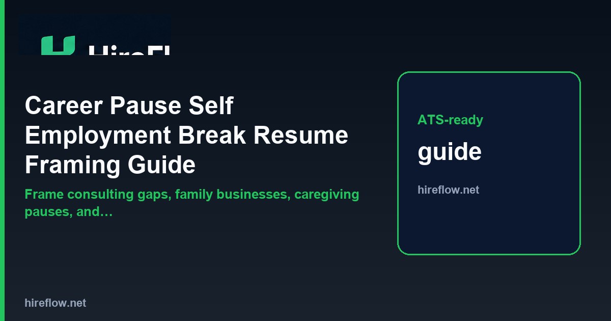 Resume experience section listing a self-employment period with dates, scope, and outcomes