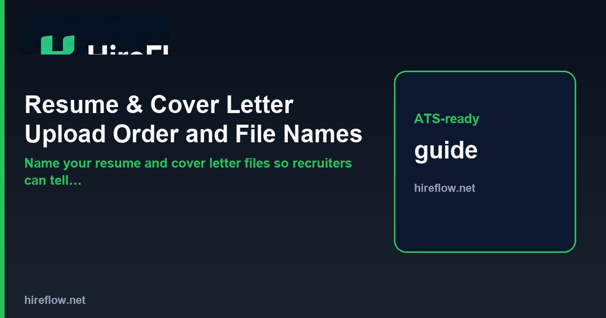 Job application upload screen showing clearly named separate resume and cover letter PDF files