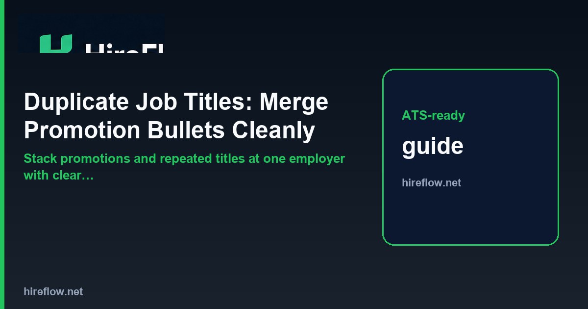 Resume experience section stacking two promotions under one employer header with separate bullets per role