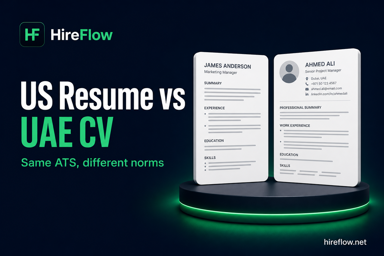 UAE CV vs US resume ATS differences guide — hireflow.net