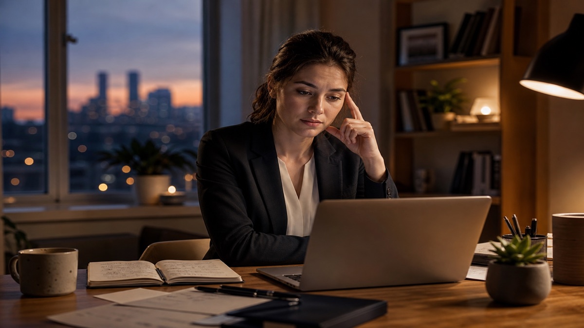 Professional preparing raise notes at a home desk