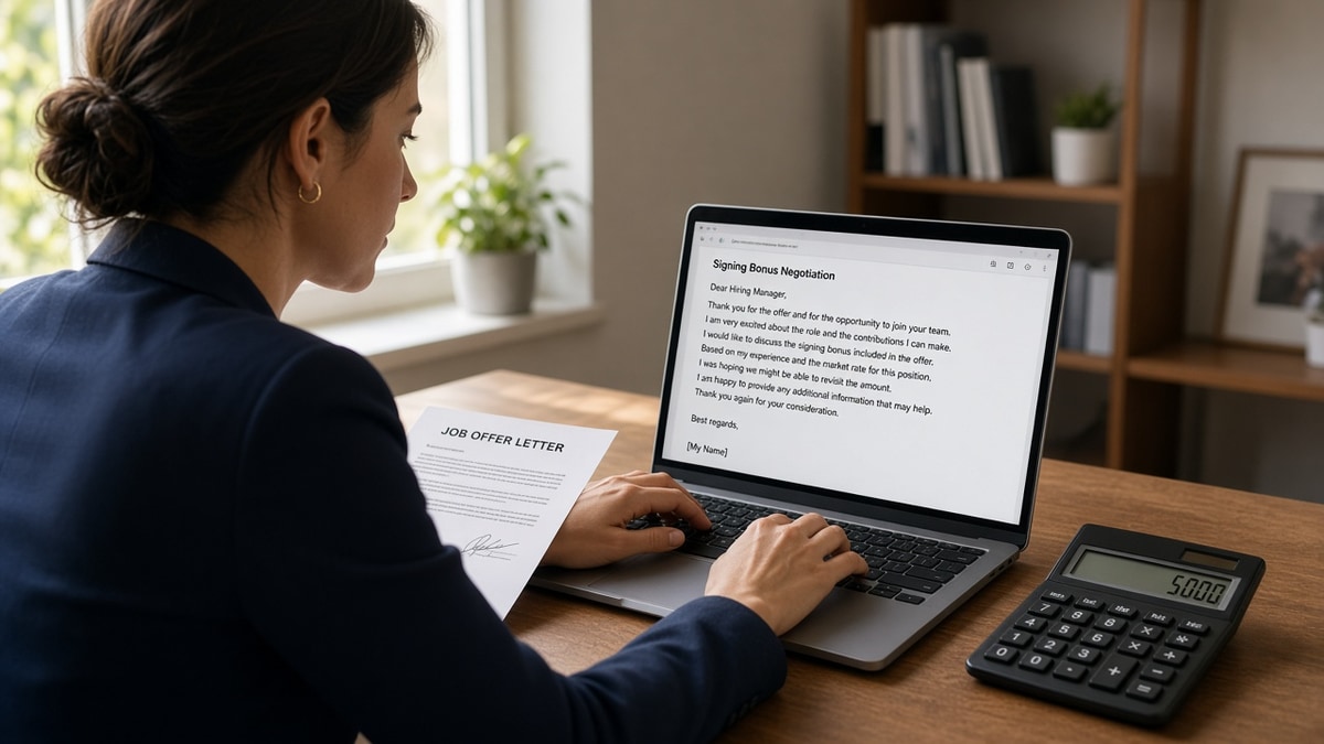 How to Ask for a Signing Bonus (Email Template) — HireFlow career guide
