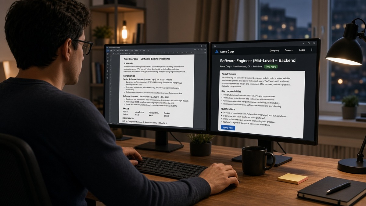 Tailor Resume for Job Match Score Mid-Level Tech — HireFlow career guide