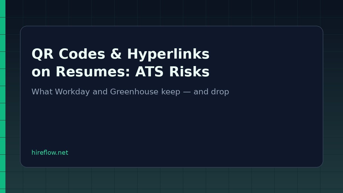Resume QR code and hyperlinks next to ATS parse warnings on hireflow.net