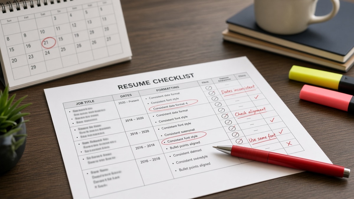 Resume Consistency Checklist: Dates, Titles, Formatting — HireFlow career guide