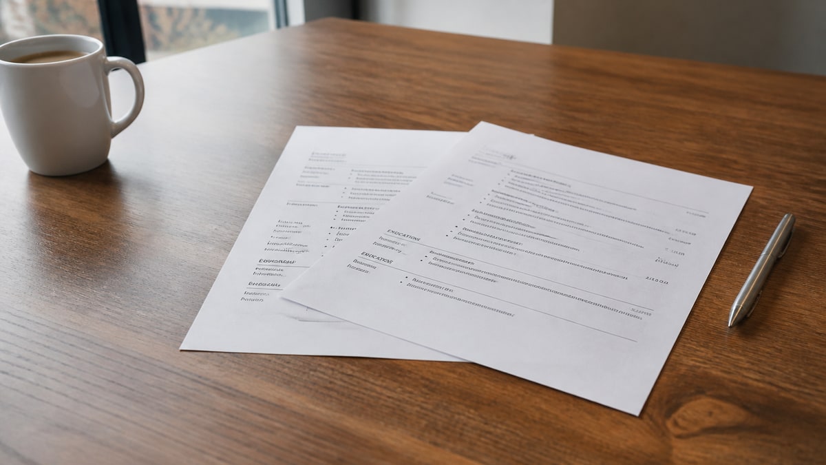 Split-screen comparison of a cluttered trend-chasing resume design and a clean ATS-safe single-column resume for 2026