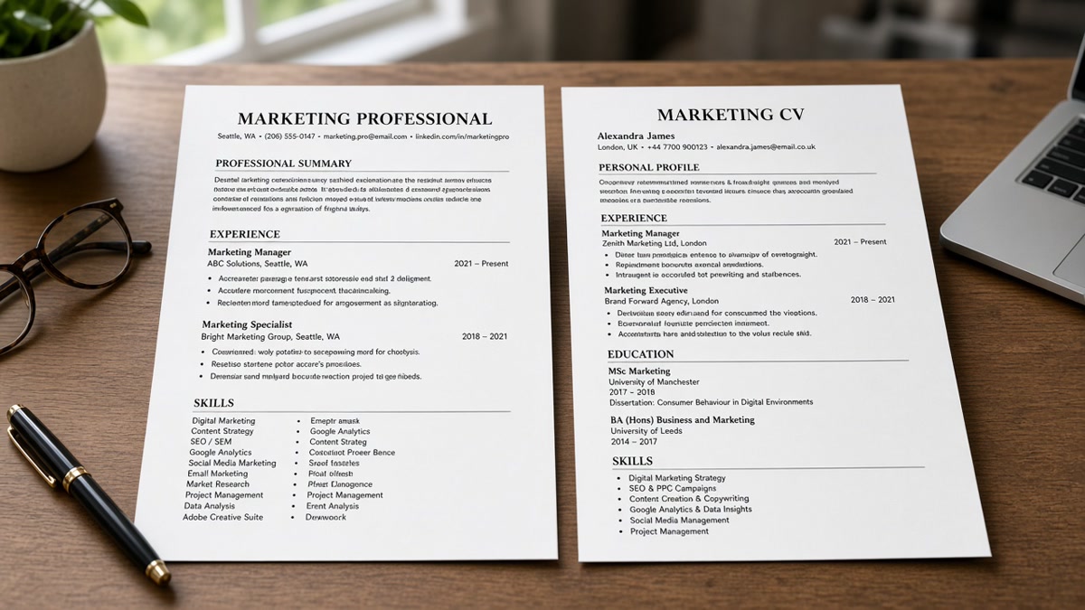 US vs UK CV Formatting for Mid-Level Marketing Roles: Pass ATS in 2024 — HireFlow career guide